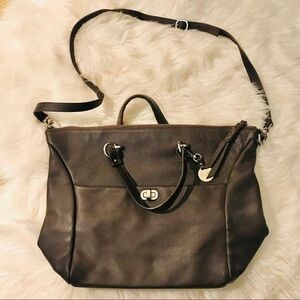 Fiore Italian Leather Large Satchel Crossbody Bag